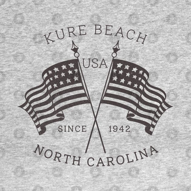 Kure Beach, NC Summertime Vacationing Patriotic Flags by Contentarama